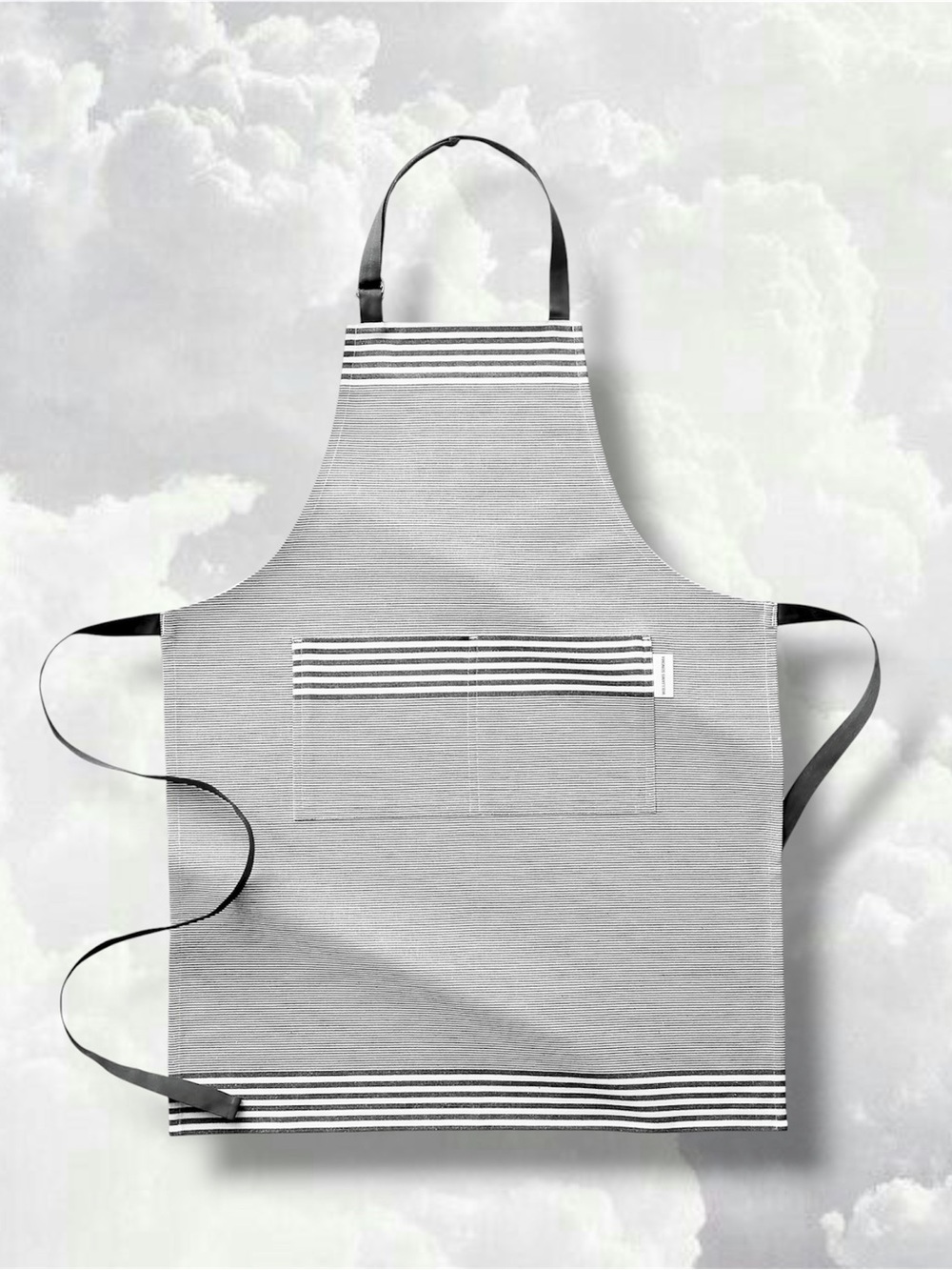 Williams Sonoma Black and White Striped Bay Apron
